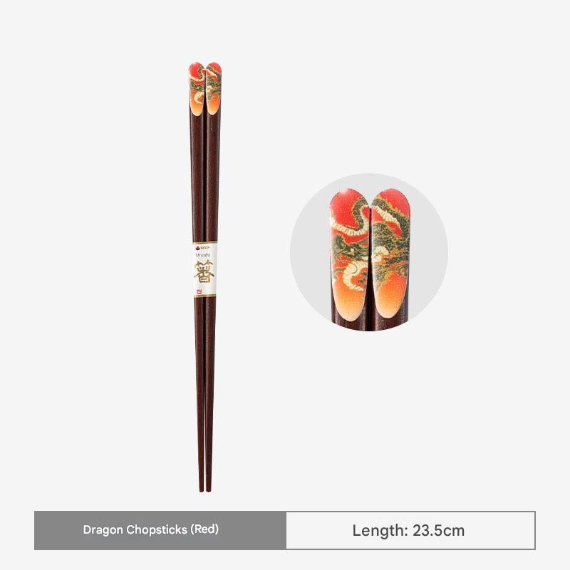 Artistic Dragon-Themed Wooden Chopsticks – Elegant & Durable