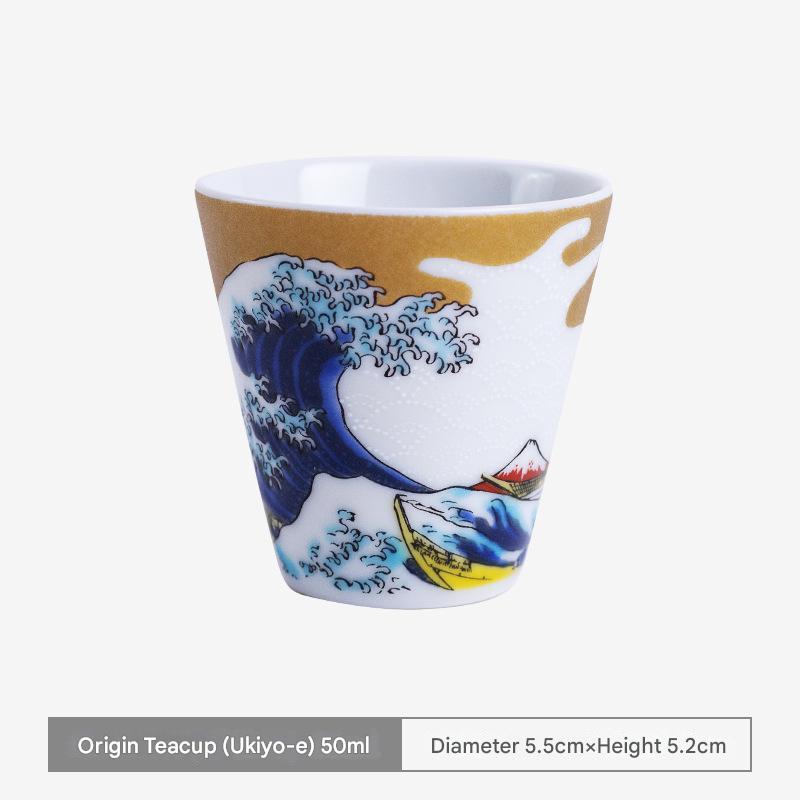 Japanese Porcelain Cup Set - Vibrant Traditional Designs