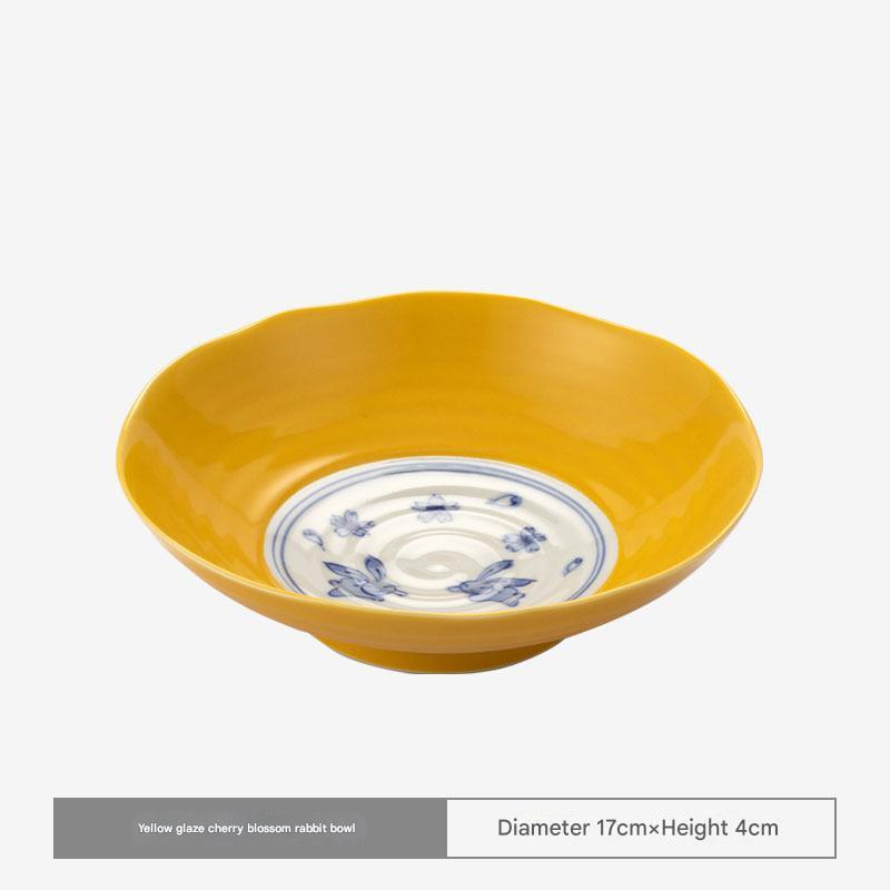 Elegant Japanese Ceramic Plate Set - Hand-Painted Designs