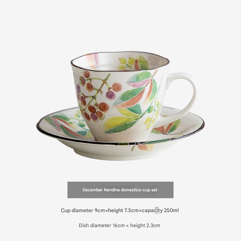 Japanese Floral Ceramic Mug Set – Cherry Blossom & Rose