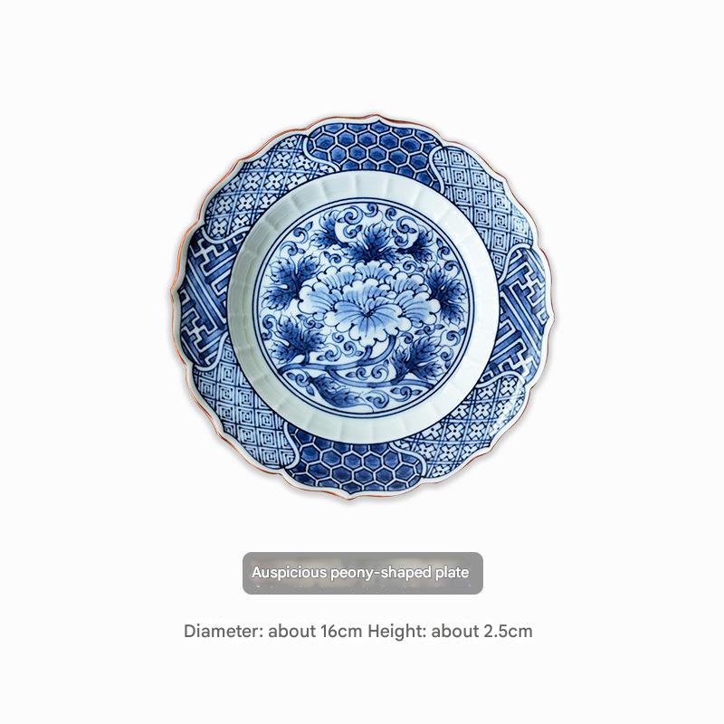 Elegant Japanese Ceramic Plate Set - Hand-Painted Designs