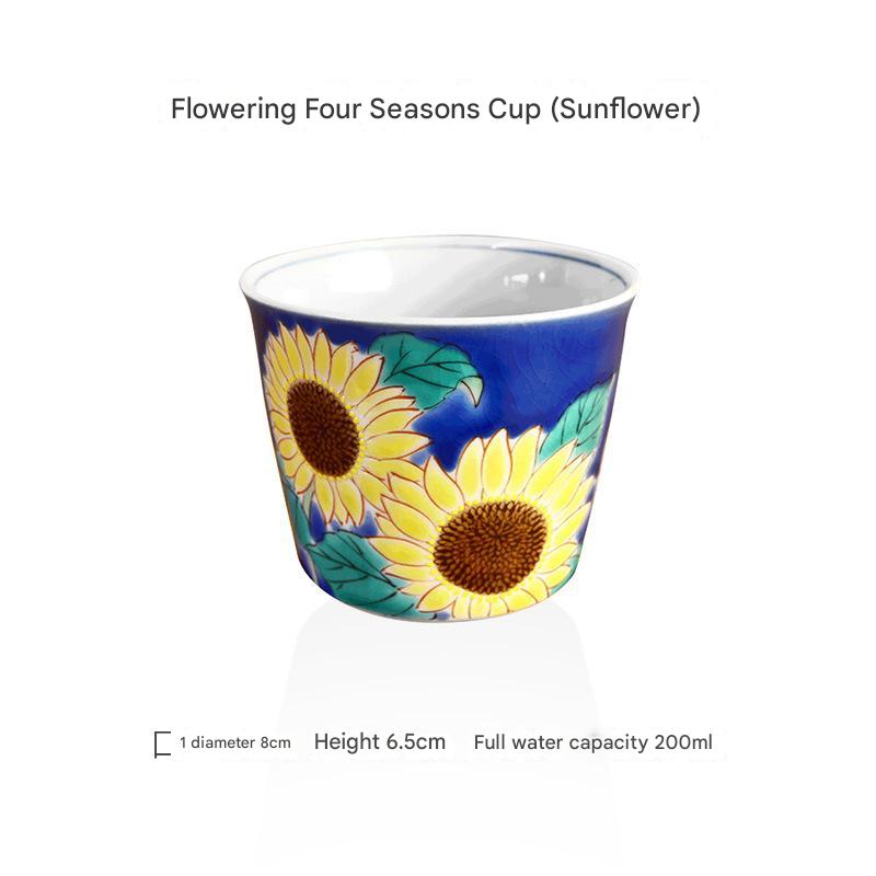 Hand-Painted Floral Ceramic Mug | Artistic Coffee Cup