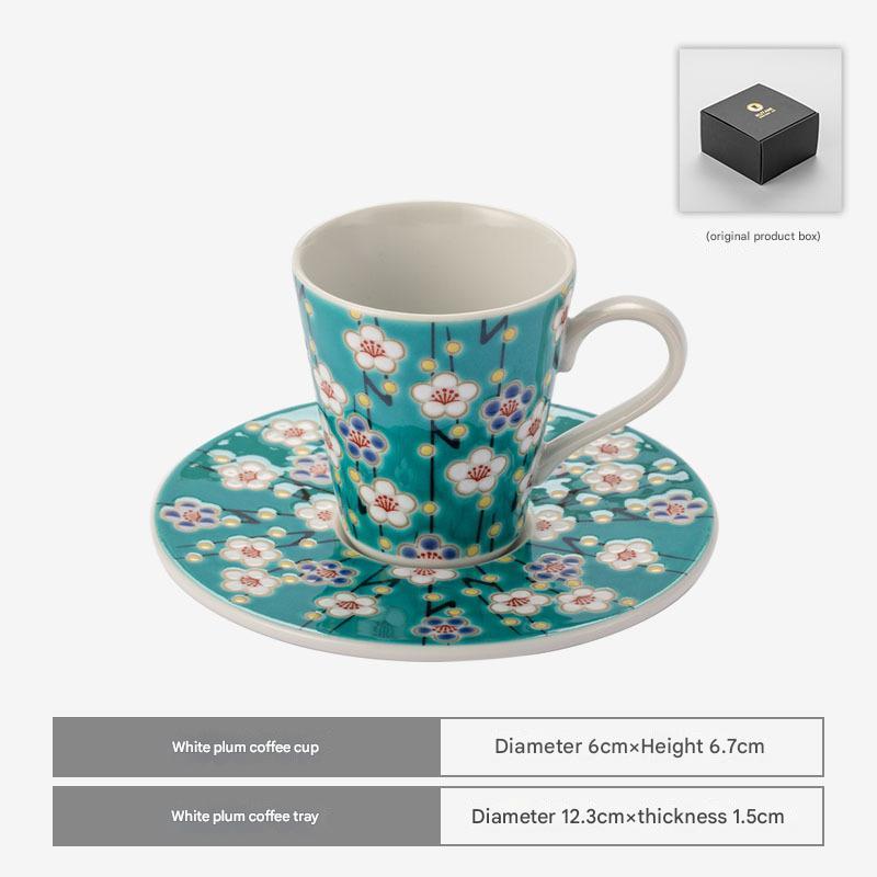 Vibrant Floral Espresso Cup Set - Elegant Porcelain Design