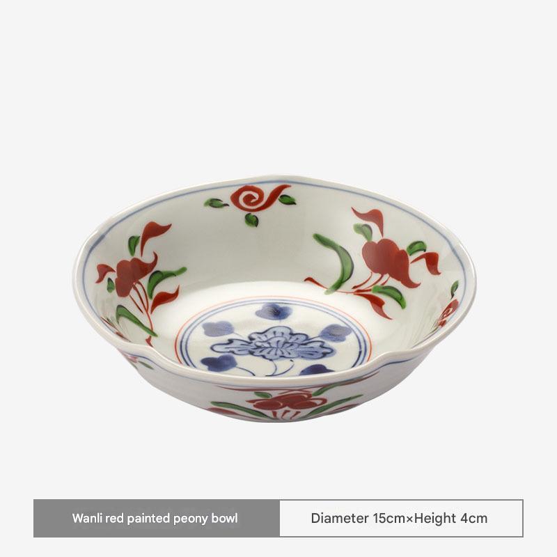 Elegant Japanese Ceramic Plate Set - Hand-Painted Designs