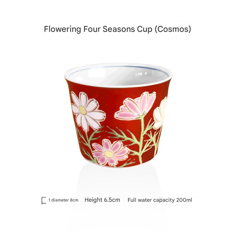 Hand-Painted Floral Ceramic Mug | Artistic Coffee Cup