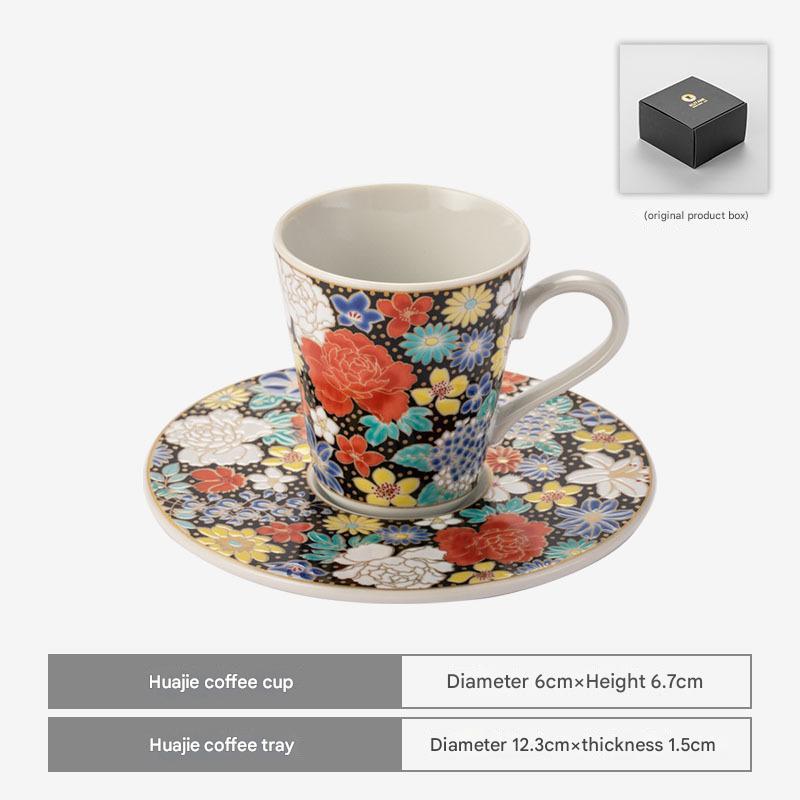 Vibrant Floral Espresso Cup Set - Elegant Porcelain Design