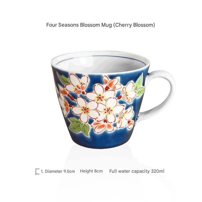 Hand-Painted Floral Ceramic Mug | Artistic Coffee Cup