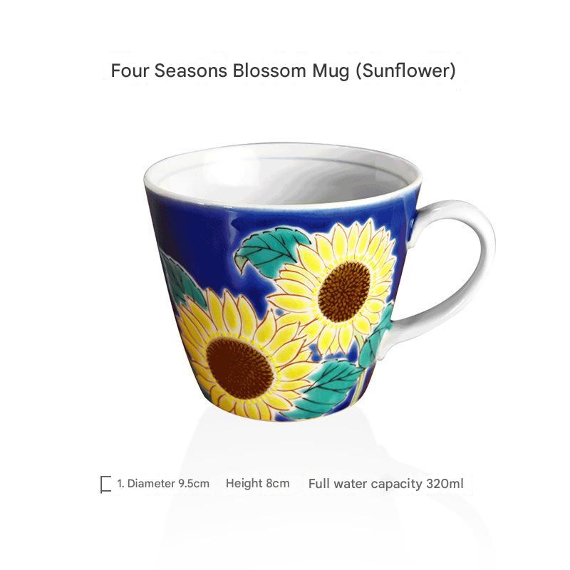 Hand-Painted Floral Ceramic Mug | Artistic Coffee Cup