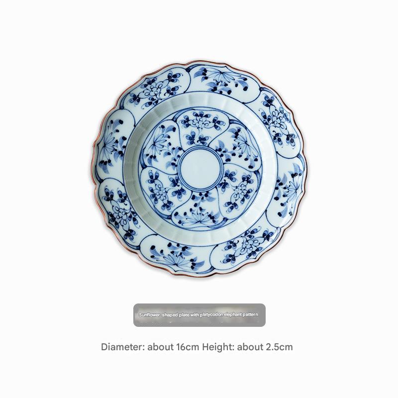 Elegant Japanese Ceramic Plate Set - Hand-Painted Designs