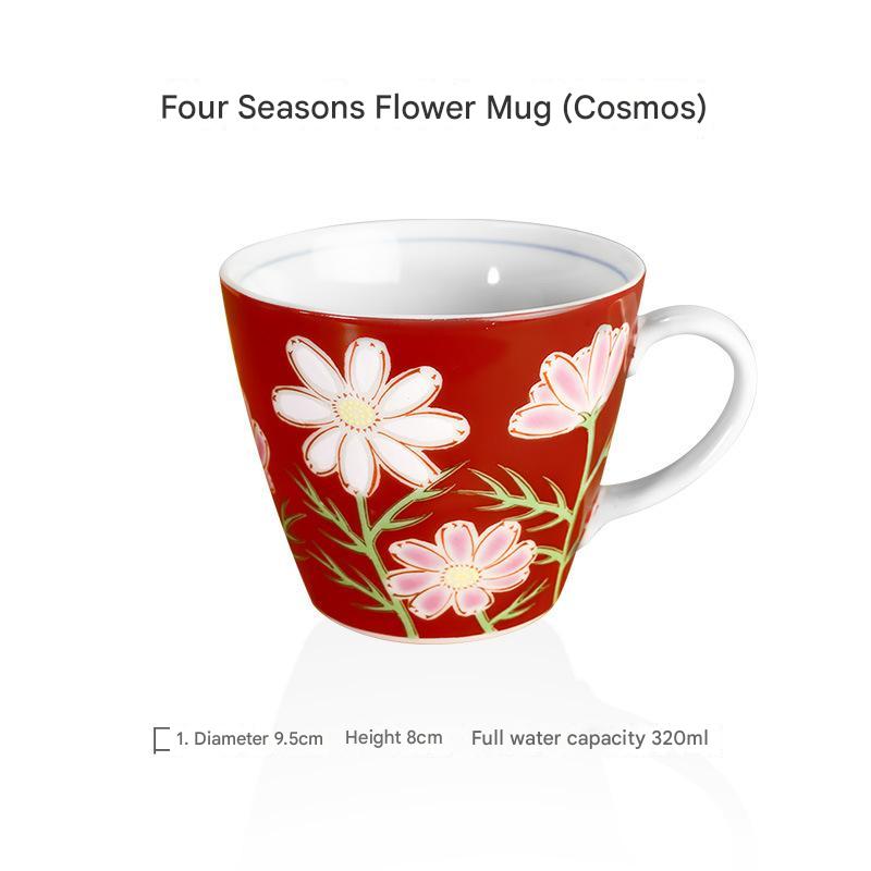 Hand-Painted Floral Ceramic Mug | Artistic Coffee Cup