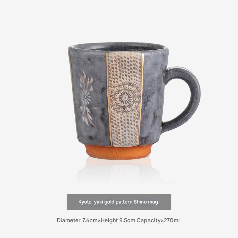 Handcrafted Ceramic Mug with Gold Accents | Elegant Drinkware