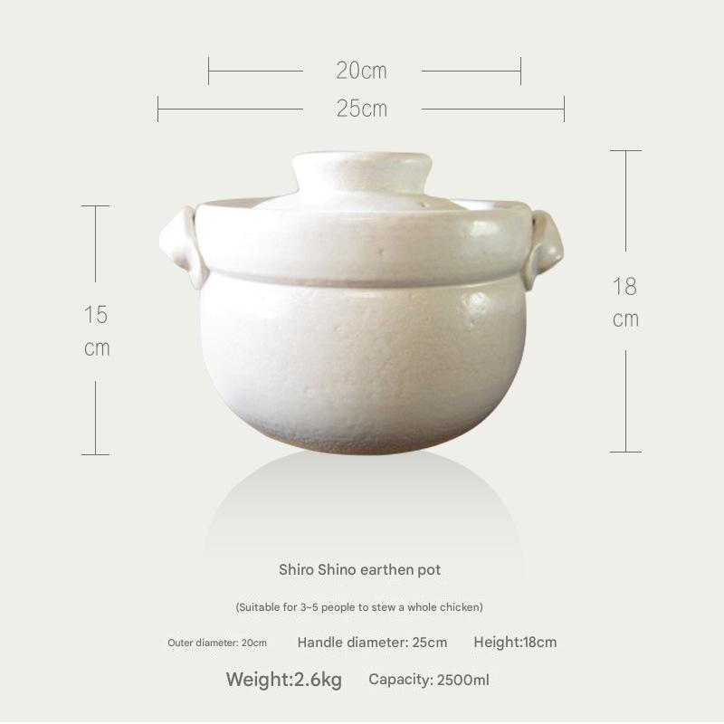 Shinraku-yaki Japanese Ceramic Soup Pot – Double-Ear Design