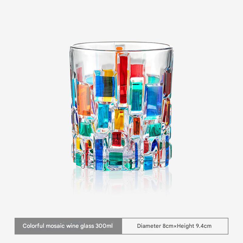 Murano Mosaic Whiskey & Wine Glass - Italian Luxury