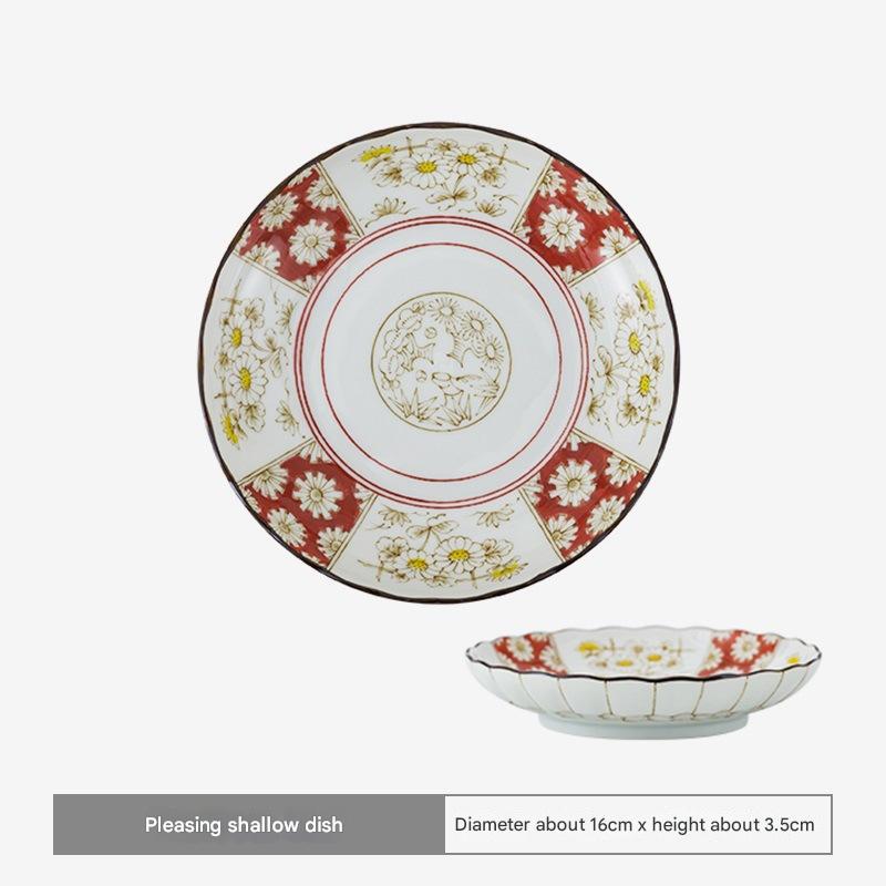 Japanese Underglaze Renfeng Plates – Floral Ceramic Set