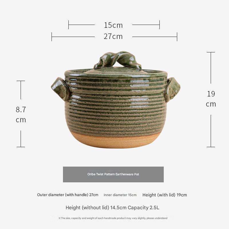 Shinraku-yaki Japanese Ceramic Soup Pot – Double-Ear Design