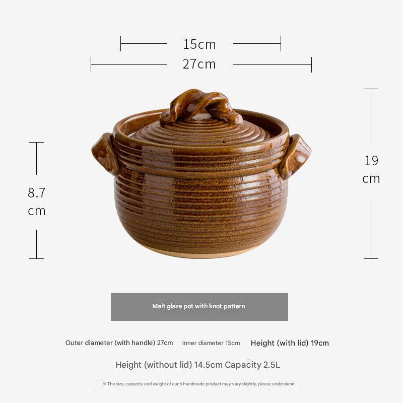 Shinraku-yaki Japanese Ceramic Soup Pot – Double-Ear Design