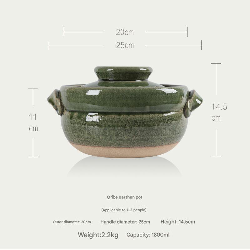 Shinraku-yaki Japanese Ceramic Soup Pot – Double-Ear Design