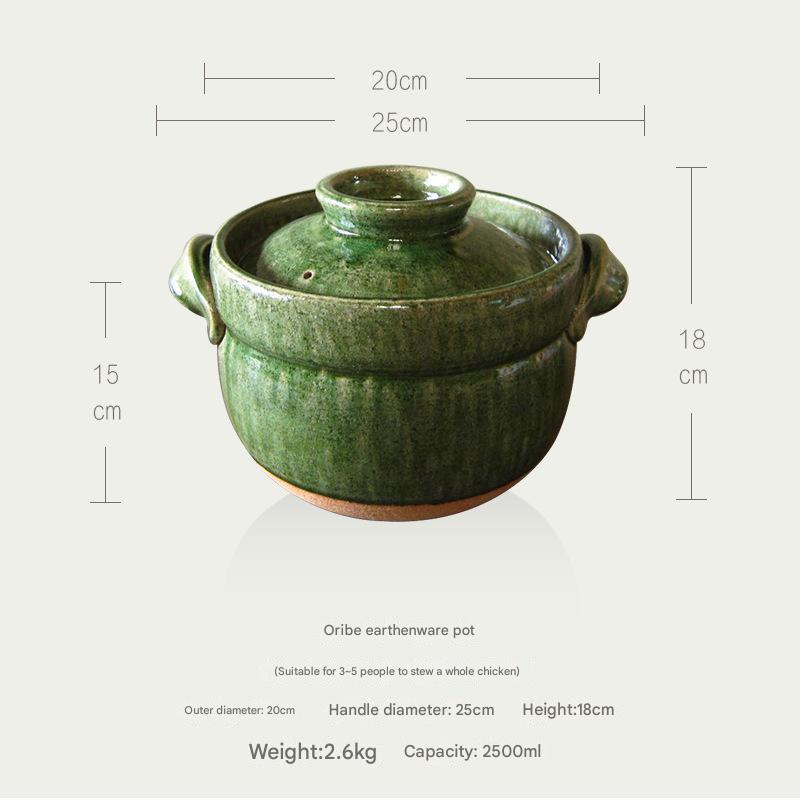 Shinraku-yaki Japanese Ceramic Soup Pot – Double-Ear Design