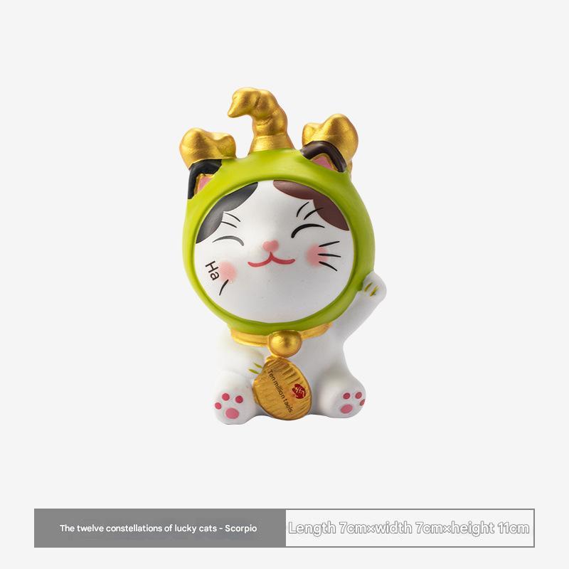 Cute Twelve Constellations Lucky Cat Ornaments – Zodiac Gifts