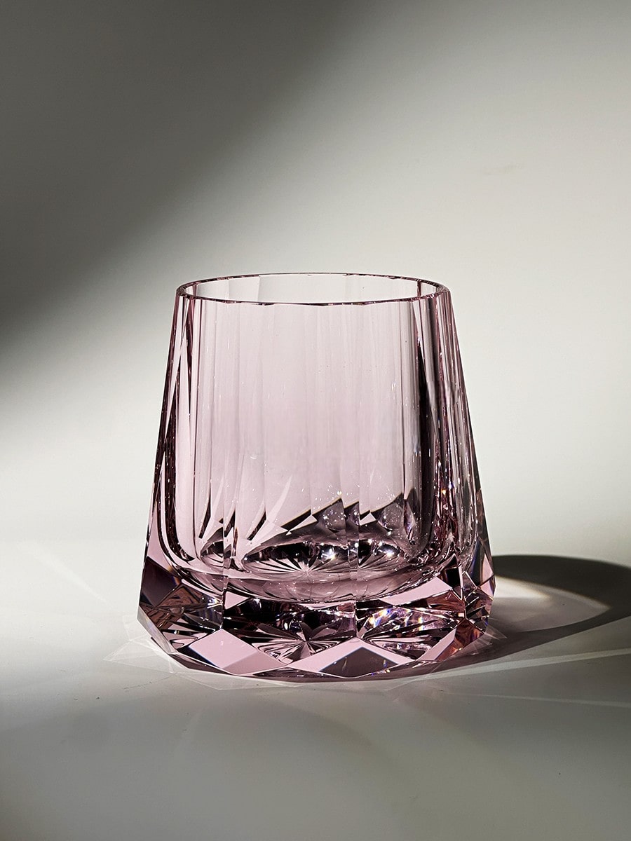 Elegant Pink Crystal Whiskey Glass - K9 Crystal, 260mL Gift for Her