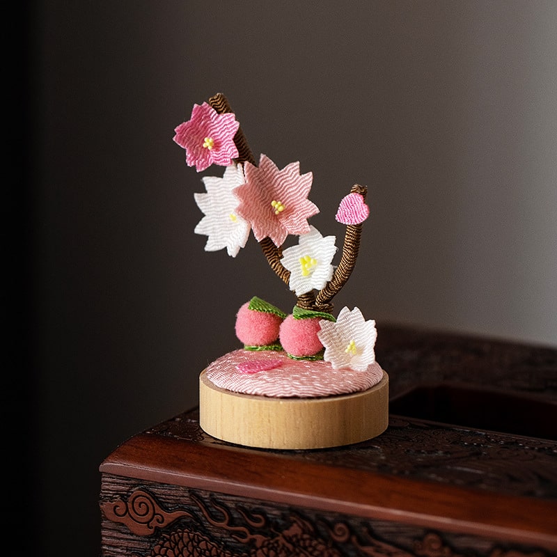 Handcrafted Japanese cherry blossom desktop decoration