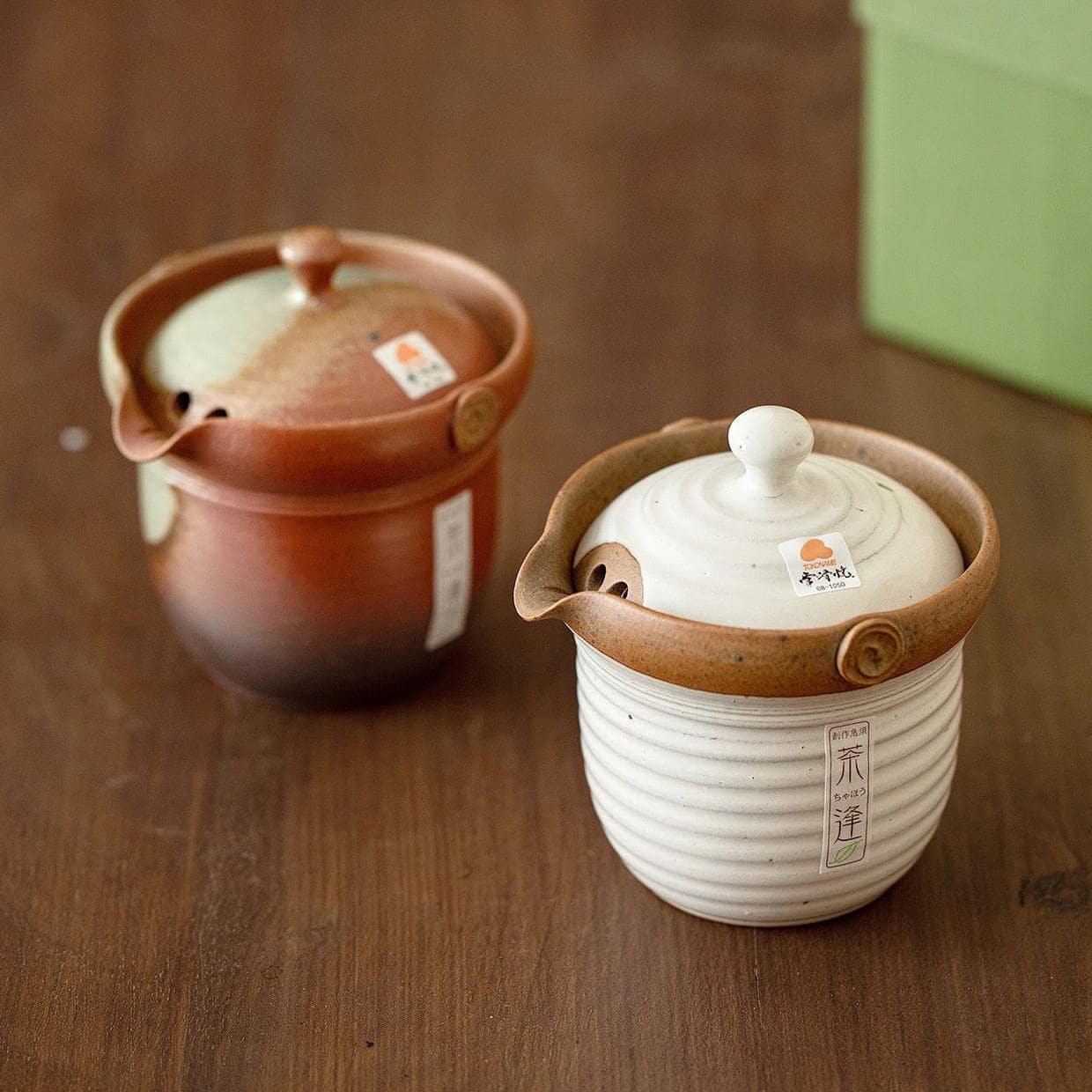 Close-up of the ceramic filter inside a Japanese teapot