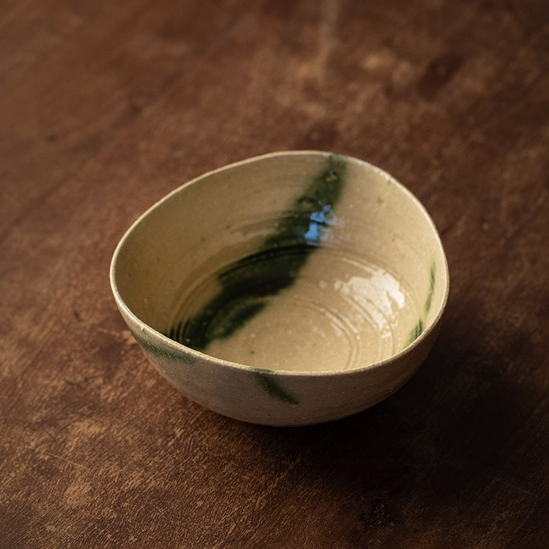 Unique eco-friendly ceramic bowl with elegant glaze