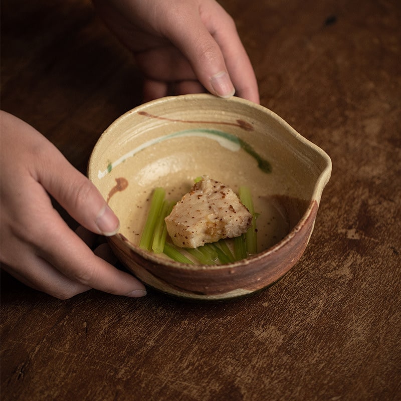 Artisan pottery bowl with sustainable design