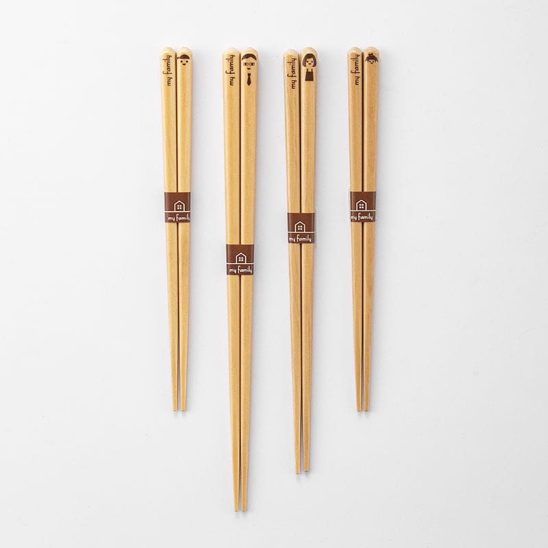 Set of eco-friendly bamboo chopsticks for family dining.