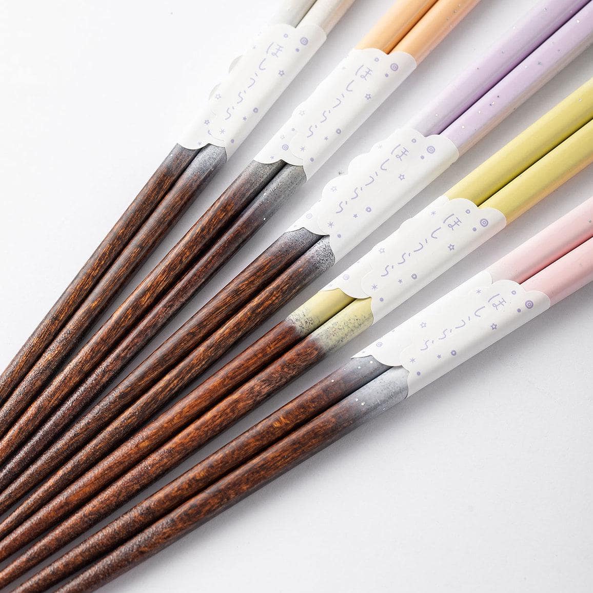 Elegant solid wood chopsticks with glitter details