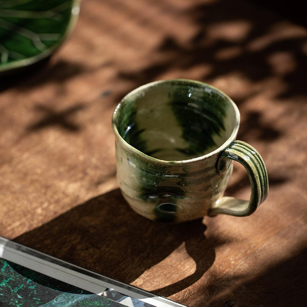 Artisan ceramic mugs with unique textures