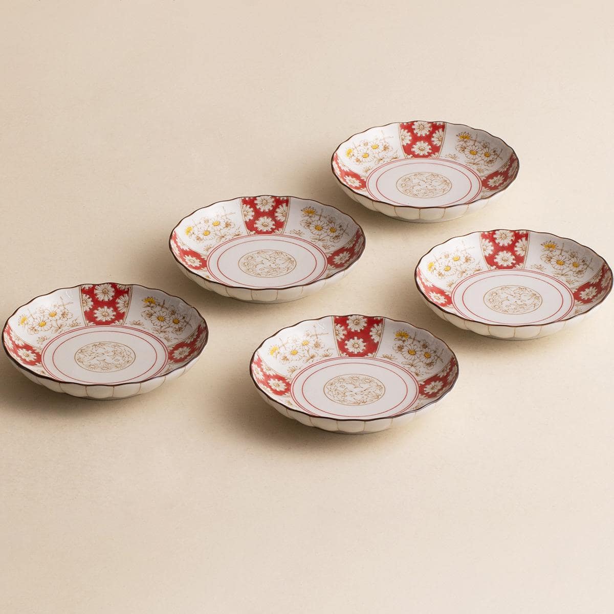 Elegant Japanese ceramic dinnerware set with bowls and plates