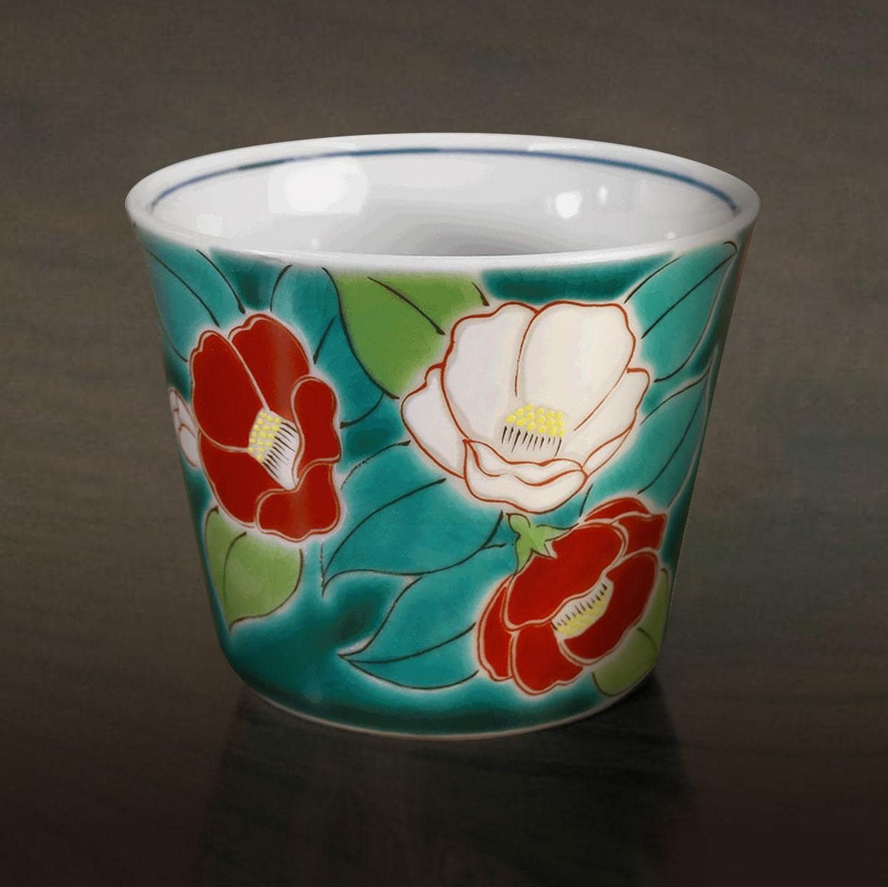 Hand-painted ceramic mug with sunflower design