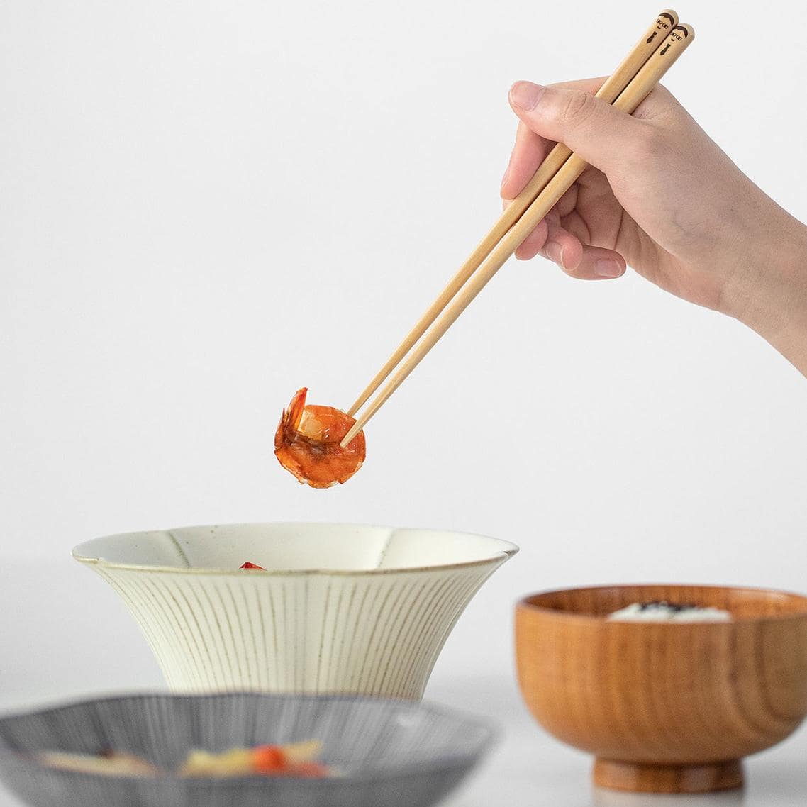 Stylish and reusable bamboo chopsticks for everyday use.