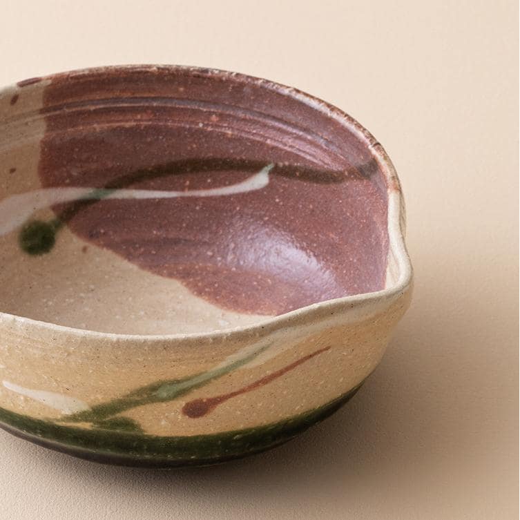 Unique eco-friendly ceramic bowl with elegant glaze