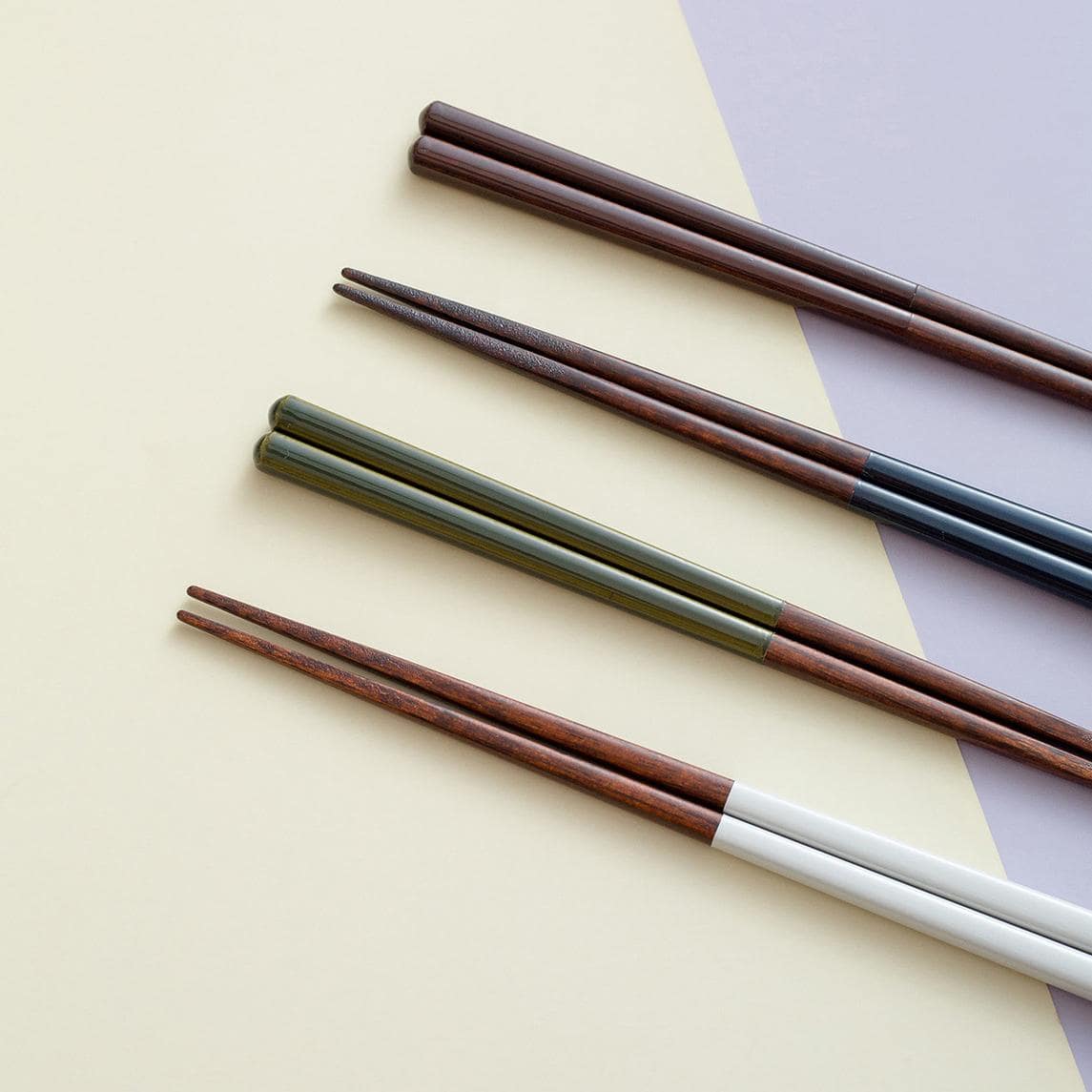 Close-up of non-slip pointed Japanese chopsticks