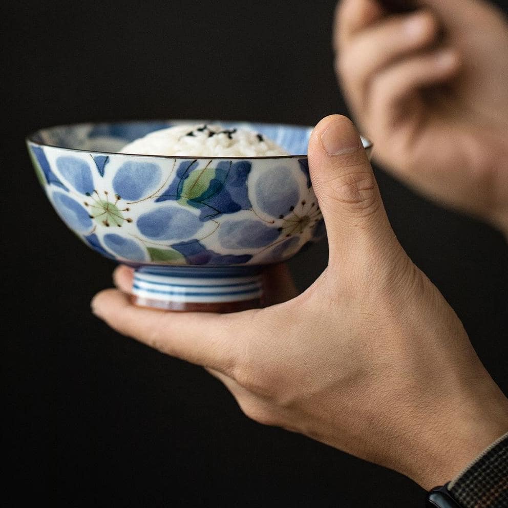 Pair of ceramic bowls with intricate floral designs