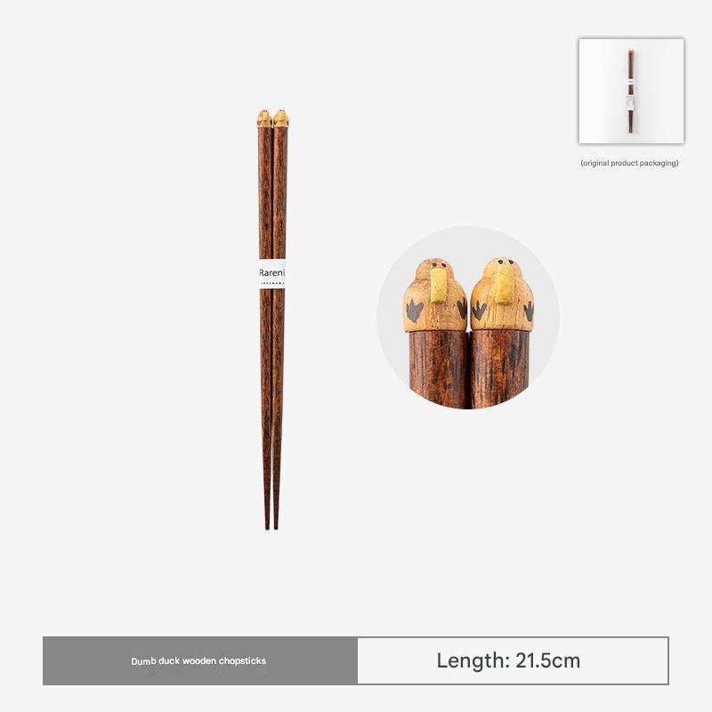 Adorable Animal Wooden Chopsticks – Handcrafted Dining Set