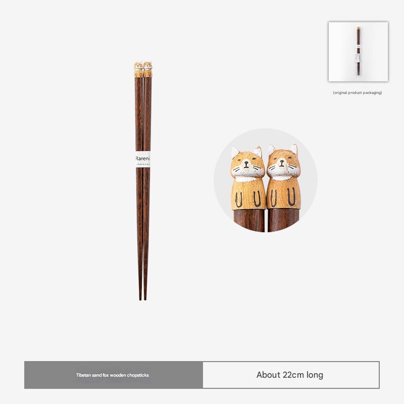 Adorable Animal Wooden Chopsticks – Handcrafted Dining Set