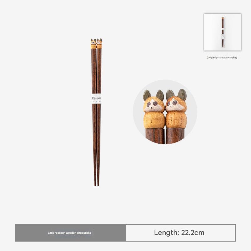 Adorable Animal Wooden Chopsticks – Handcrafted Dining Set