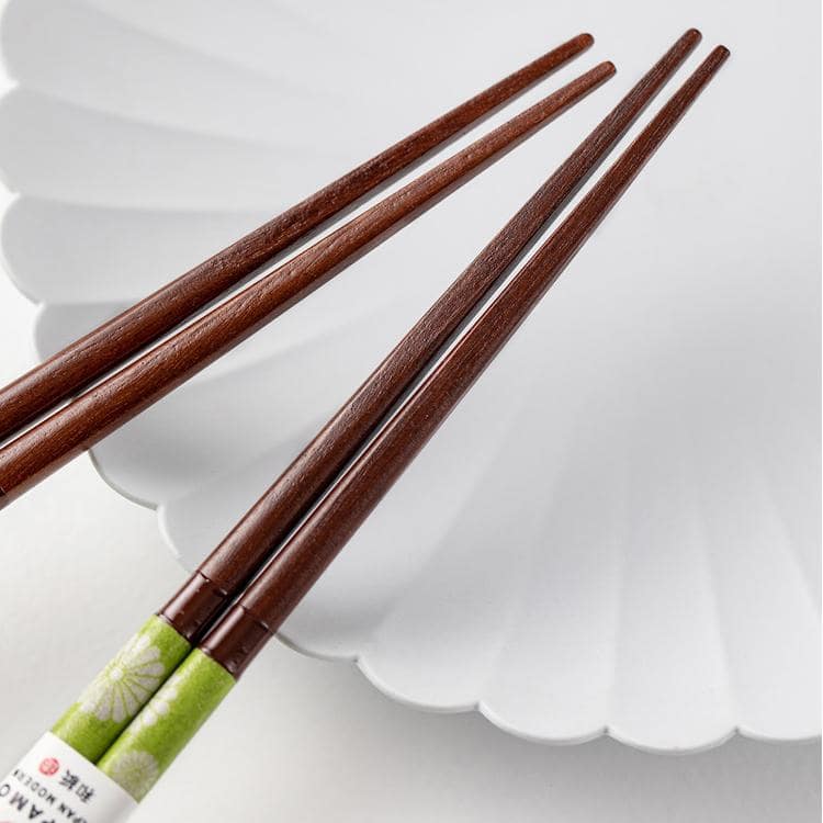 Elegant Japanese cherry blossom wooden chopsticks set