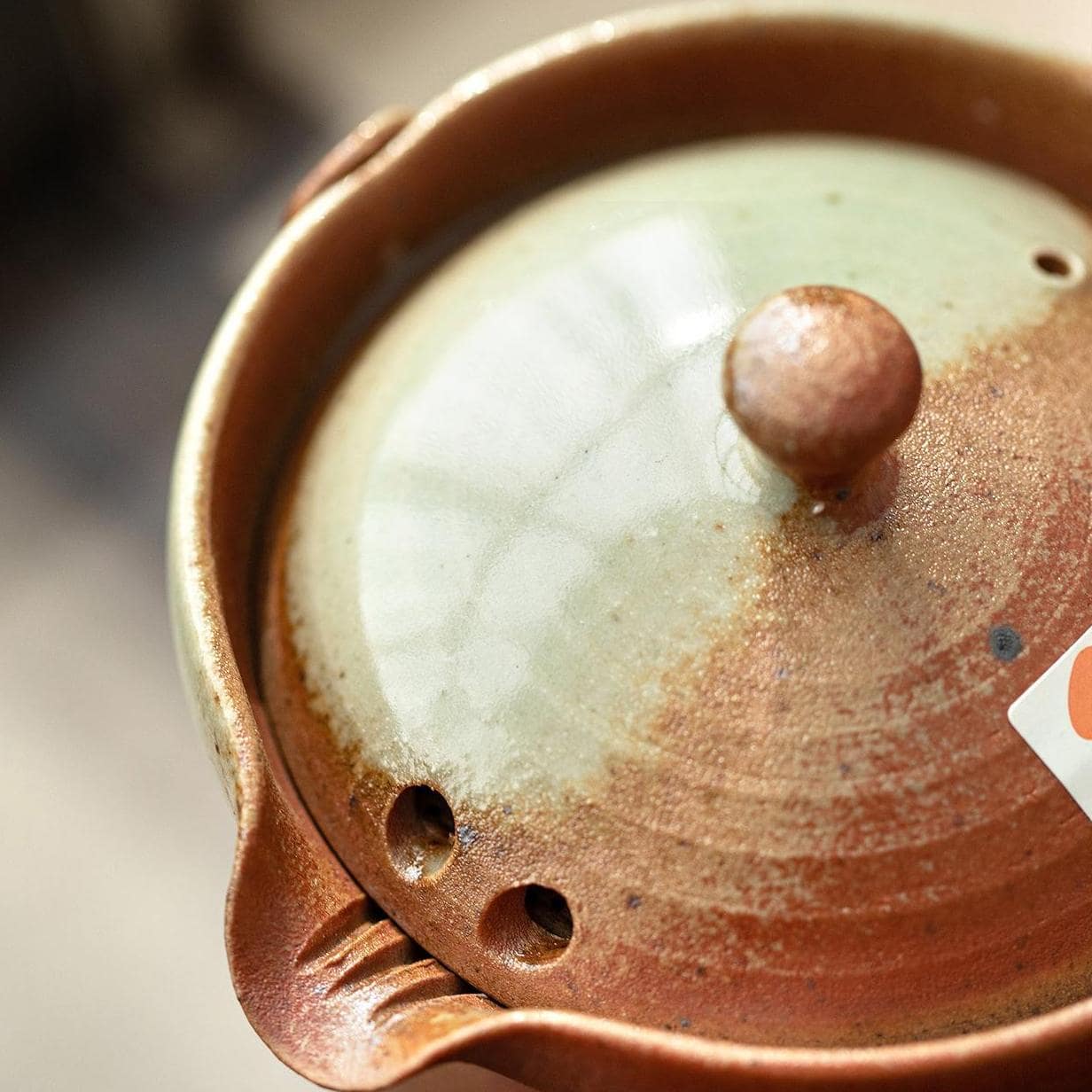 Handmade Tokoname ceramic teapot with a rustic finish