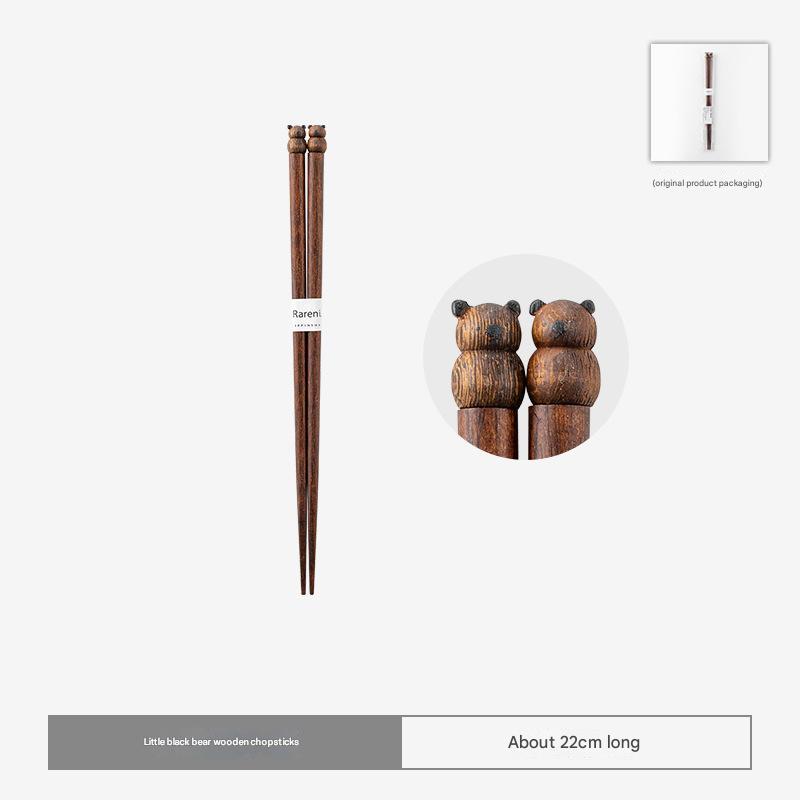 Adorable Animal Wooden Chopsticks – Handcrafted Dining Set