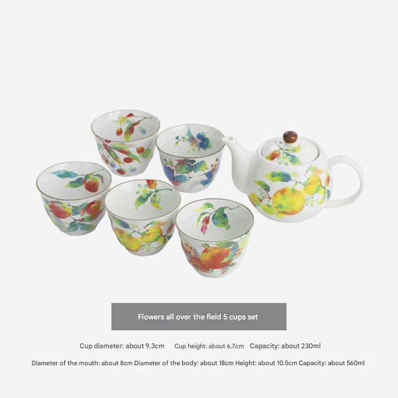 Elegant Floral Ceramic Teapot Set with Gift Box