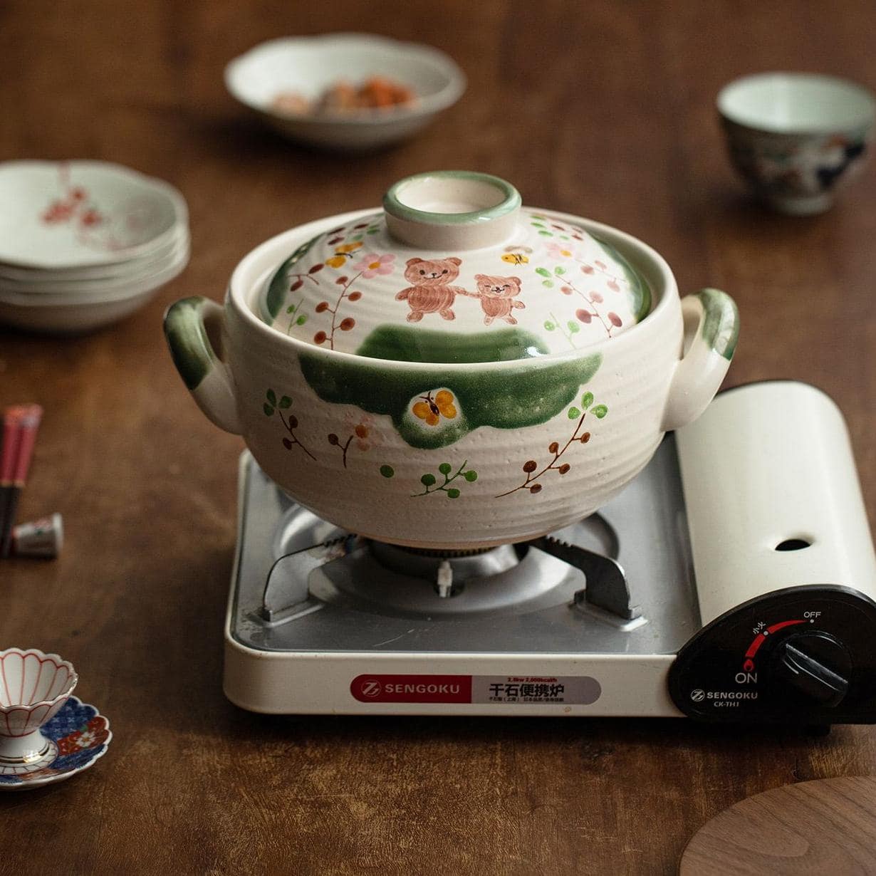 Whimsical ceramic casserole dishes perfect for slow cooking