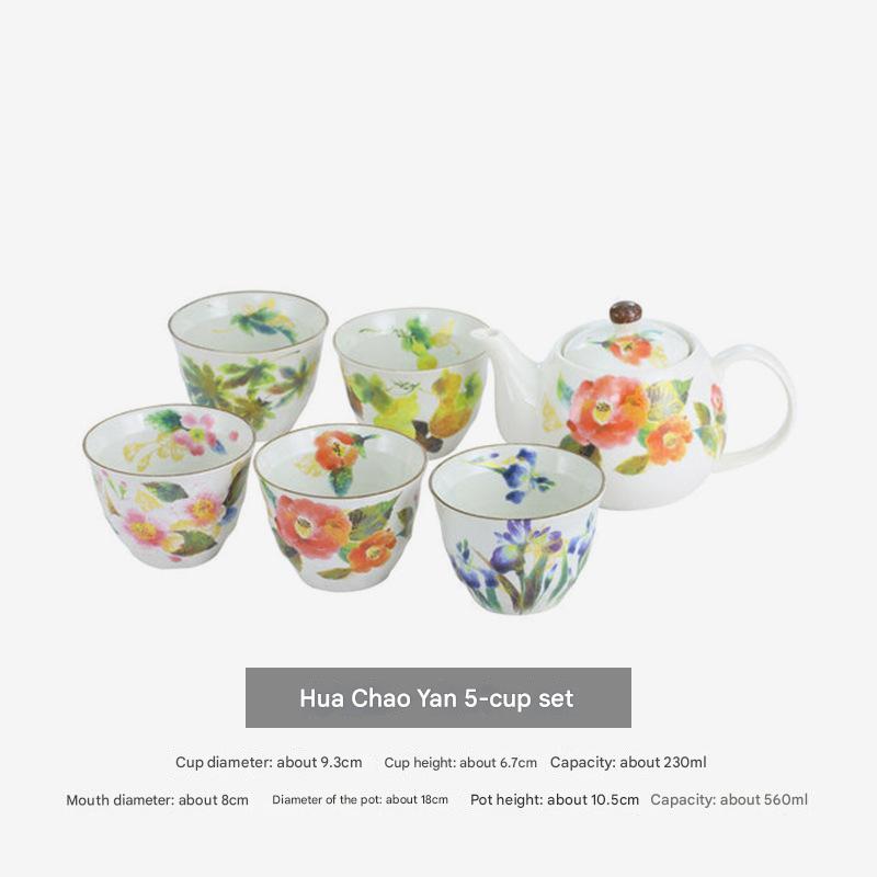 Elegant Floral Ceramic Teapot Set with Gift Box