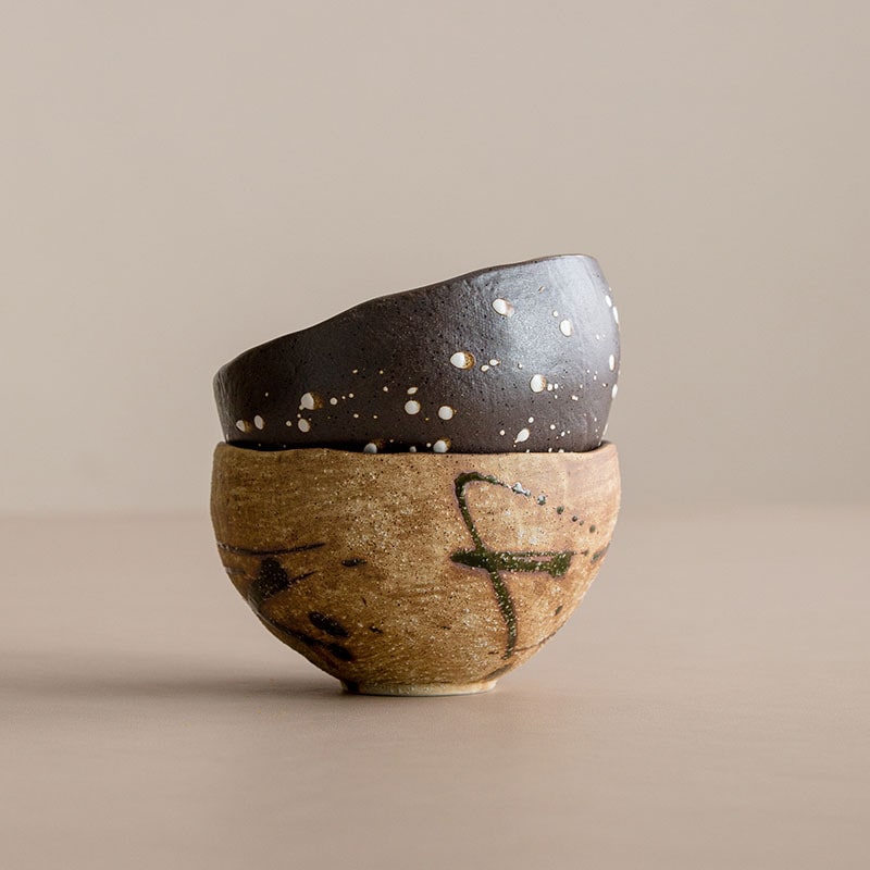 Unique speckled ceramic bowl for modern tableware.