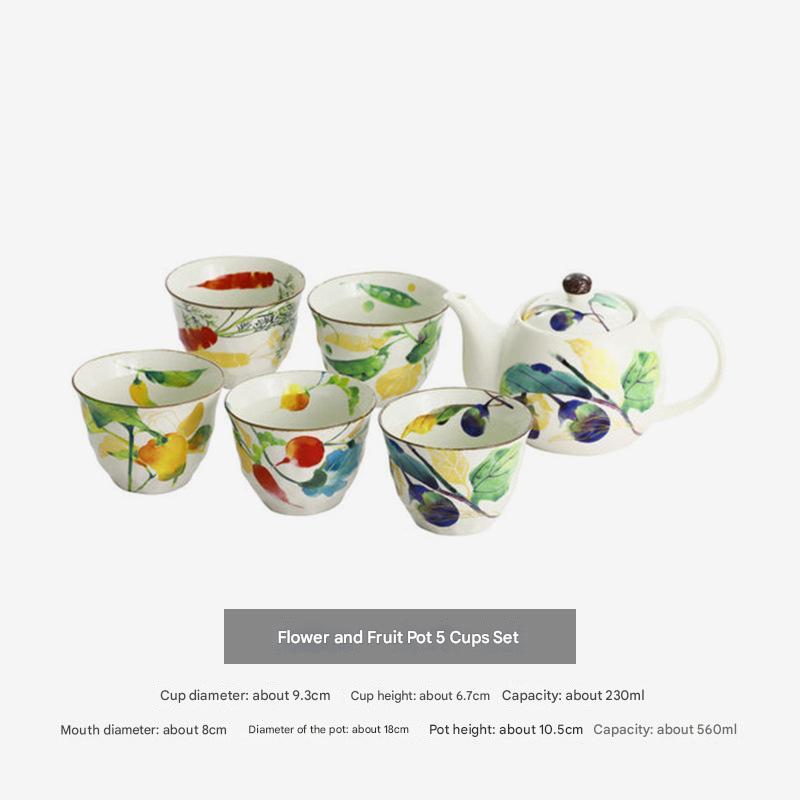 Elegant Floral Ceramic Teapot Set with Gift Box