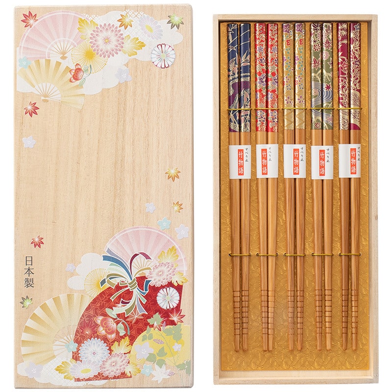 Beautifully packaged chopsticks set with cherry blossom designs