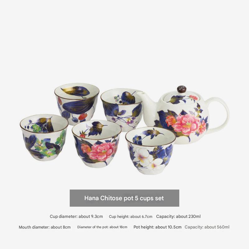 Elegant Floral Ceramic Teapot Set with Gift Box